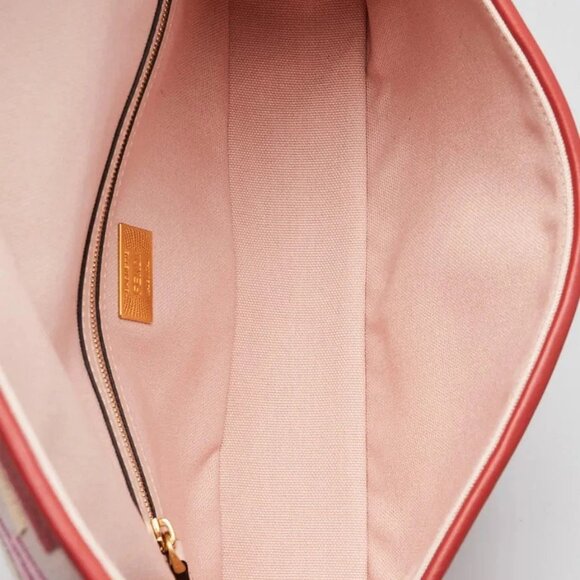 Fendi Pink/Red FF Cotton Canvas Medium Baguette Bag - 8BR600 - Picture 11 of 12